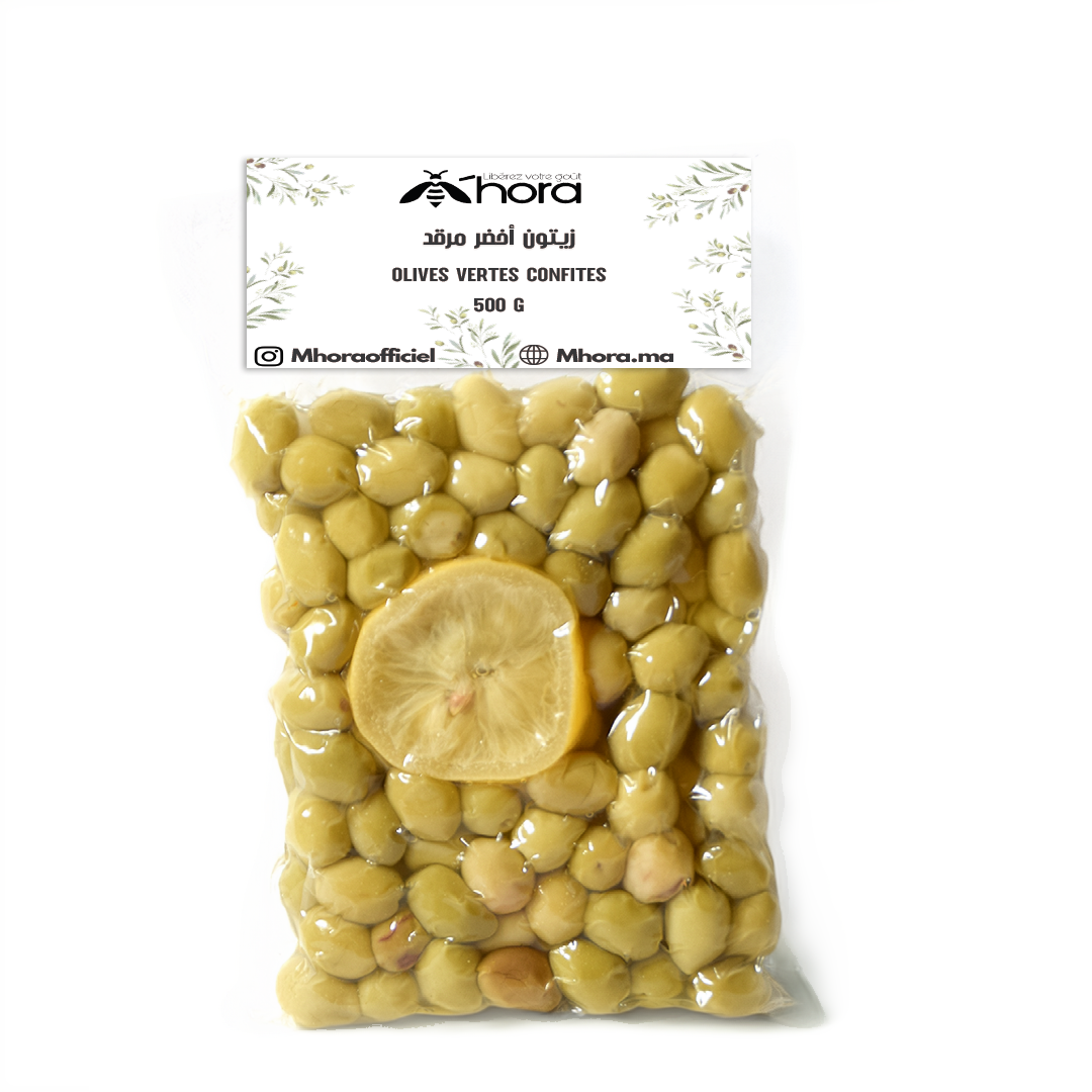 زيتون أخضر مرقد OLIVES VERTES CONFITES