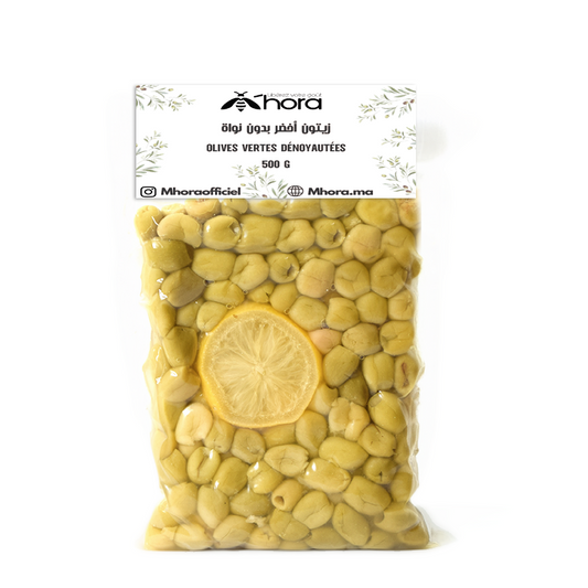 OLIVES VERTES DÉNOYAUTÉES 500 G زيتون أخضر بدون نواة